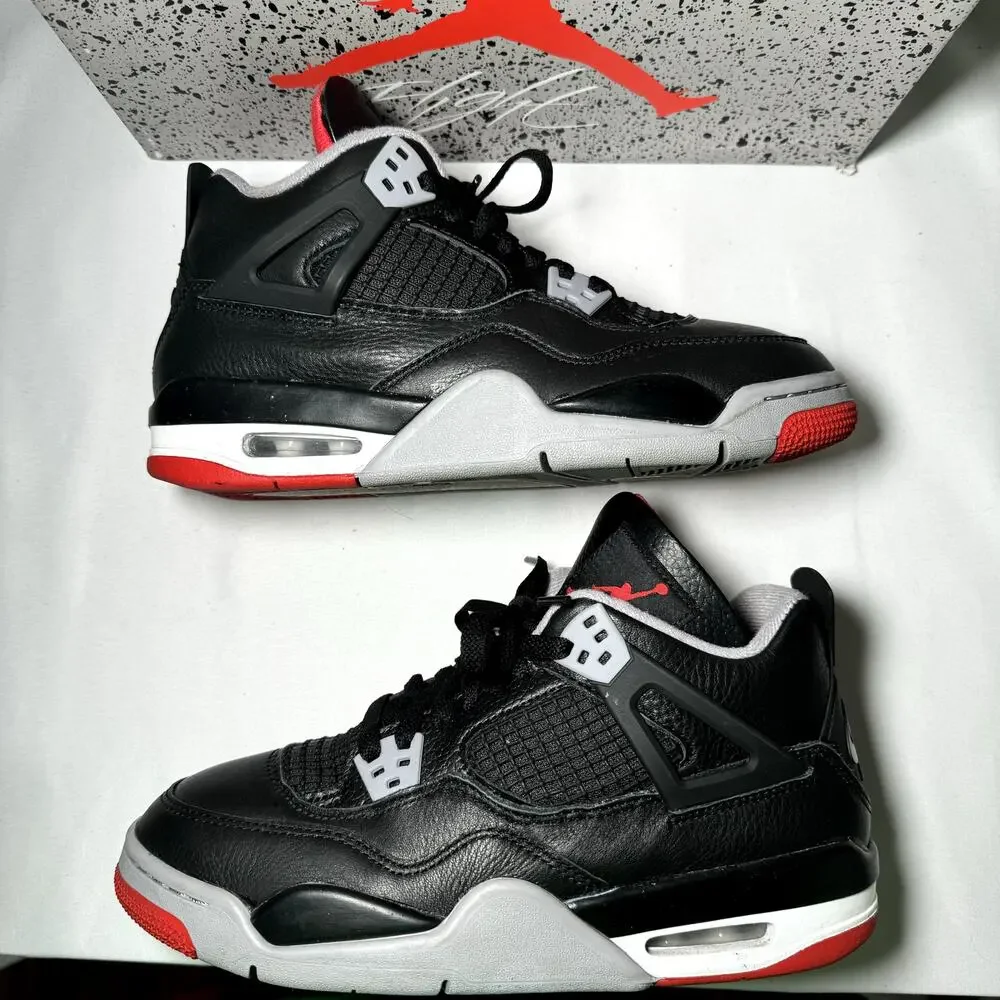 Size 7 - Nike Air Jordan 4 Retro GS Bred Reimagined Men's Shoes